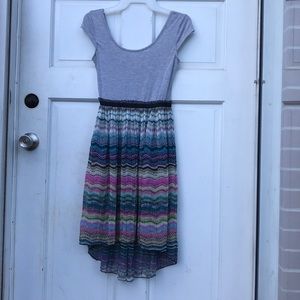 Xhilaration Women’s Chevron Sheer High Low Dress S